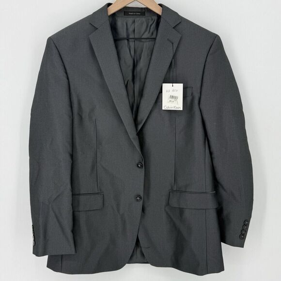Calvin Klein Dark Gray Herringbone Blazer Men’s Size 42R NWT